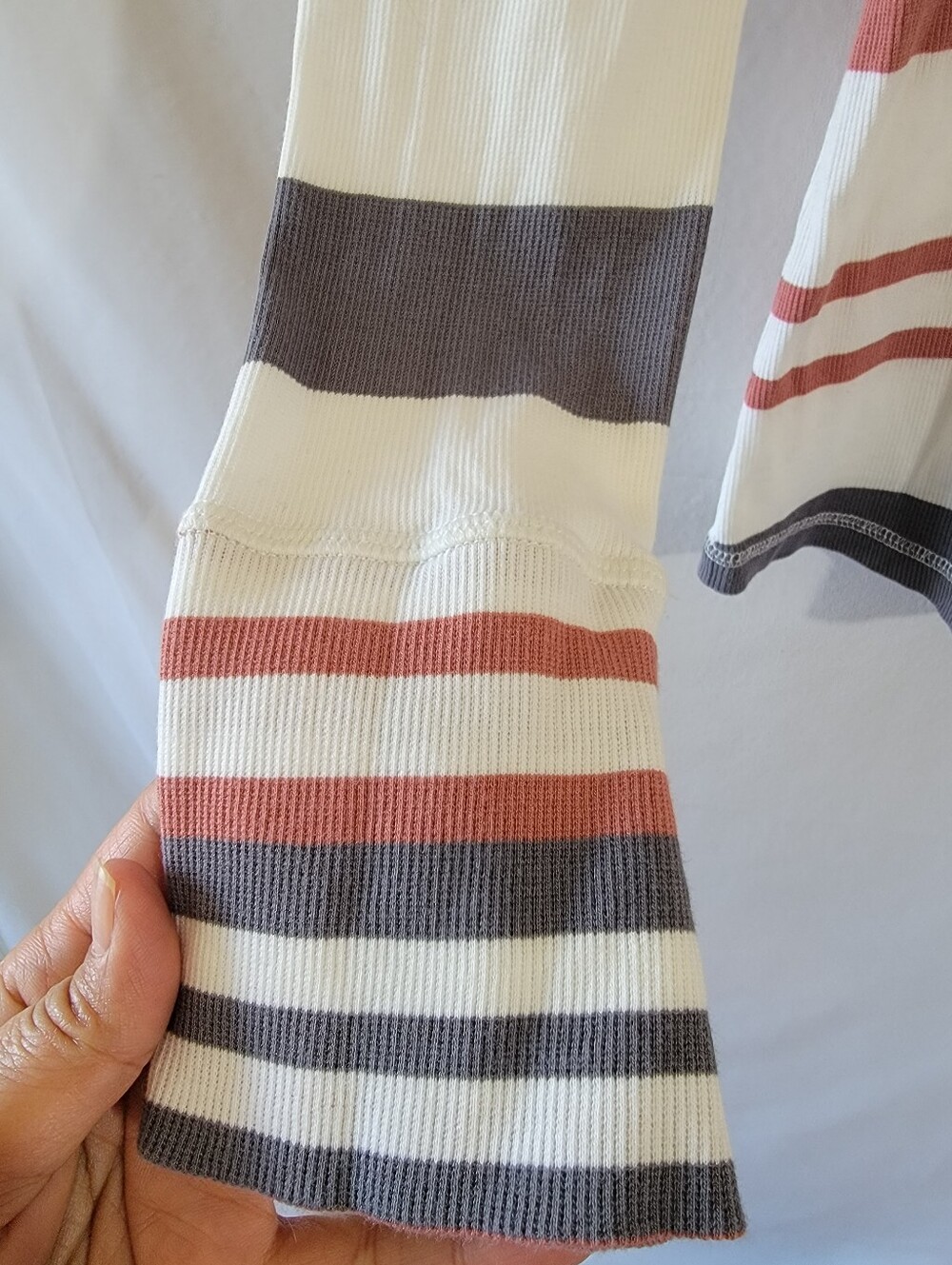 Harley-Davidson Womens Striped Henley Shirt Sz M Long Sleeve Logo Biker Moto Y2K - Picture 8 of 12